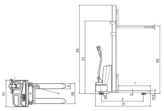 Precision Walkie Pallet Stacker , Electric Stacker Forklift With Curtis Controller