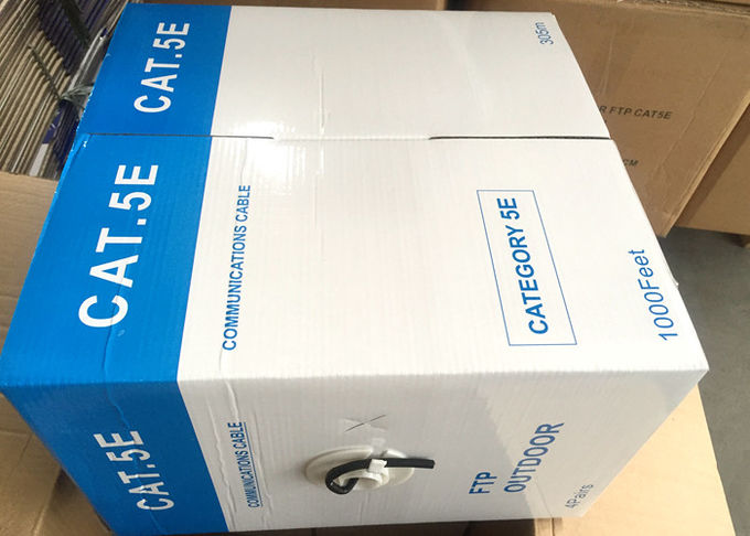 Black Strong UV PE Network Lan Cable With Jelly Outdoor Installation