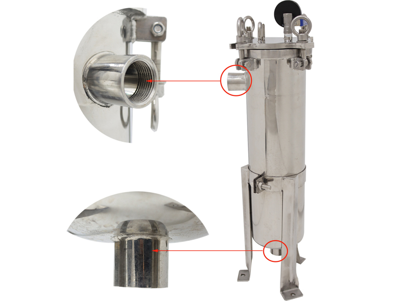 62KG 304 Stainless Steel Bag Filter Housing for Solid-Liquid Separation Tool 120PSI