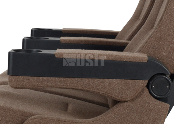 Flip Up Middle Arm Commercial Movie Theater Seating With Gravity Mechanism
