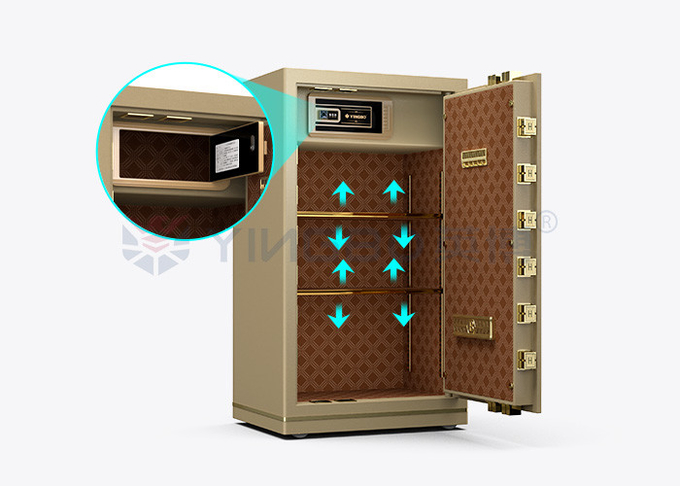 Dual Alarm Fingerprint Key Operated Luxury Safe Box For Office Security YB/N7-100