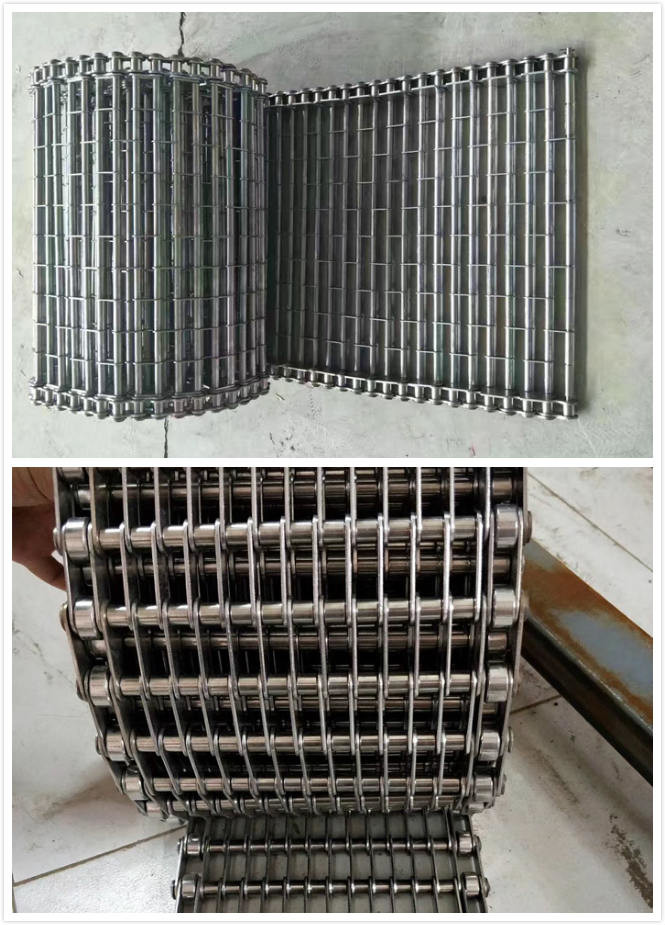 Pasteurizing Food Garde Eye Link Conveyor Belt Variable Wire Spacing Flat Surface
