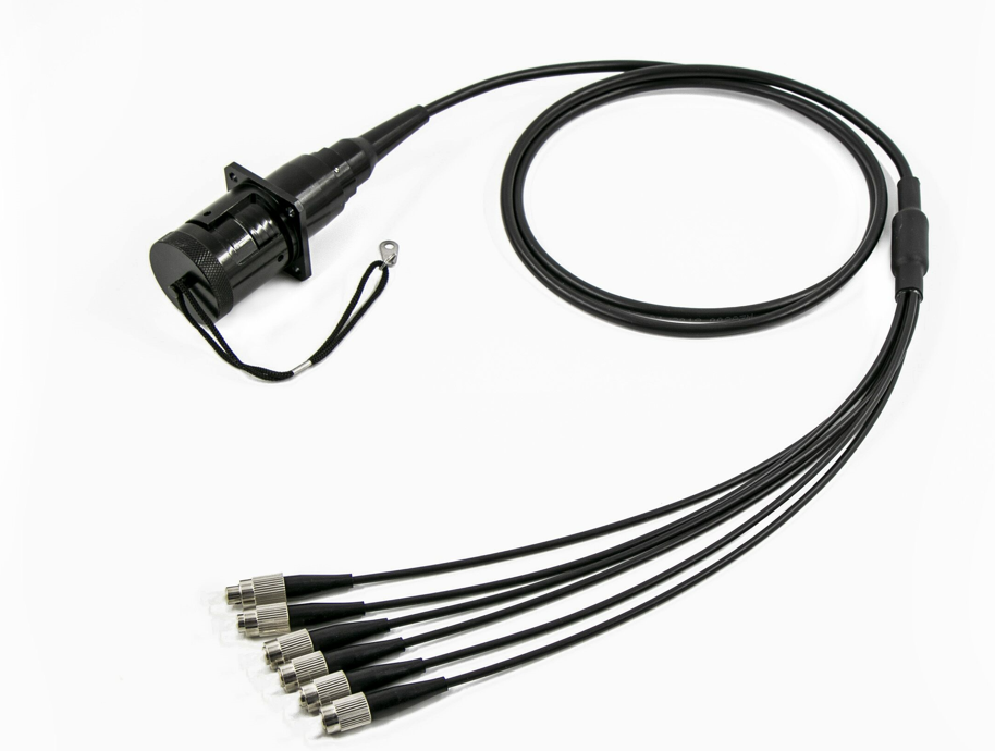 Outdoor Tactical Fiber Optic Cable Assembly With Military Tactical Connector