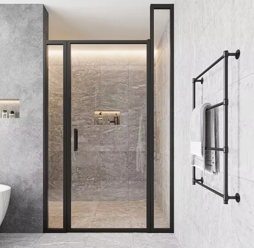 Glass Shower Enclosure Frame Single Custom Made Semi-Frameless Door Modern Glass Shower Doors