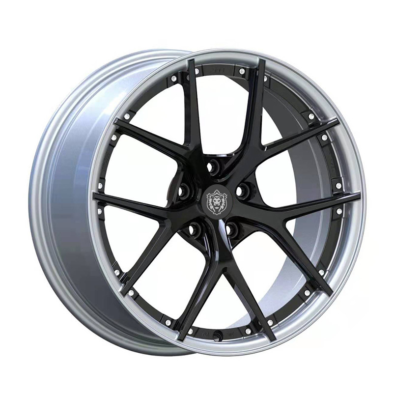 Custom Finish with Chrome Lip 2pc custom finish chrome forged wheels for sale