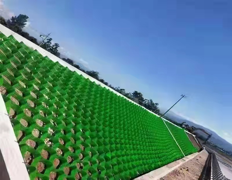 50mm-250mm Height HDPE Retaining Wall Road Reinforcement Geocell for Landslide Support