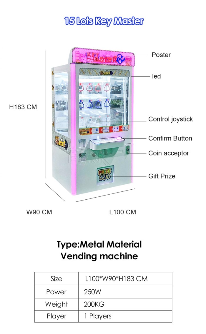 15 Lots Key Master Redemption Prize Game Machine Coin Operated Amusement Arcade