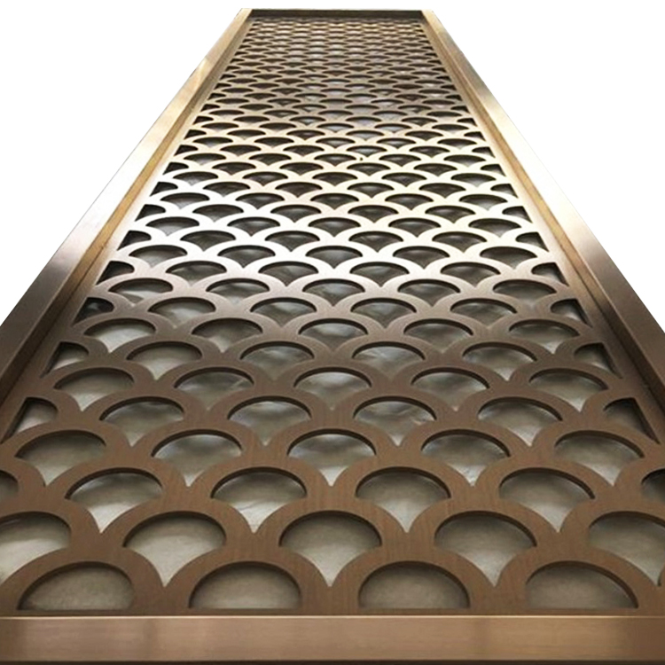 Custom metal stainless steel screens waveshape decorative room divider