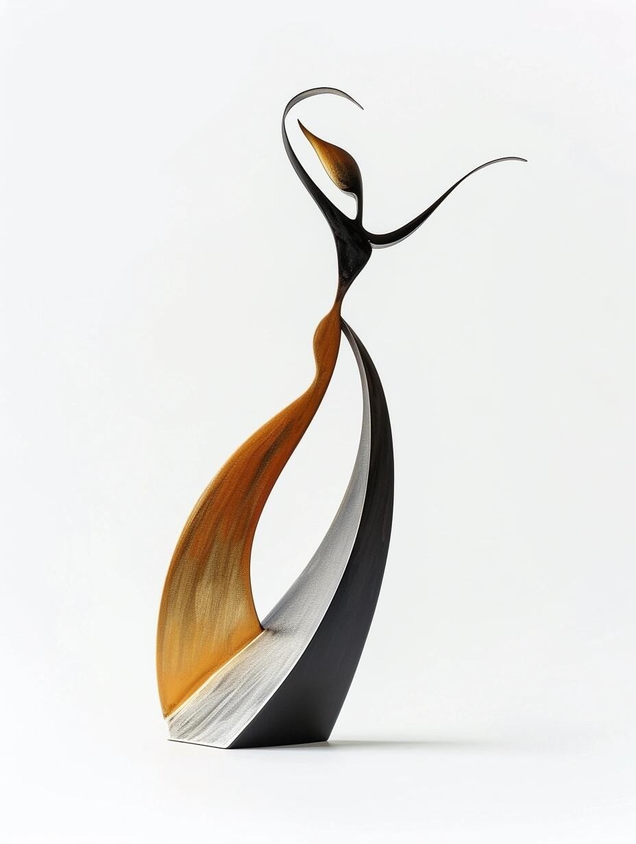 NEXTOP Simple Glamour Silhouette Dancing Metal Sculpture Hotel Villa Showpiece