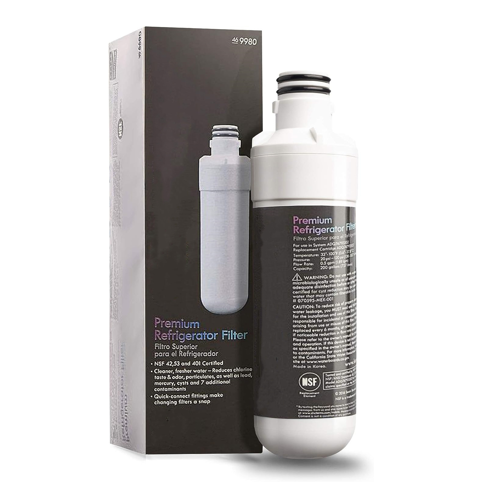 KM 9980 Refrigerator Water Filter Cartridge Replacement for Household Pre-Filtration