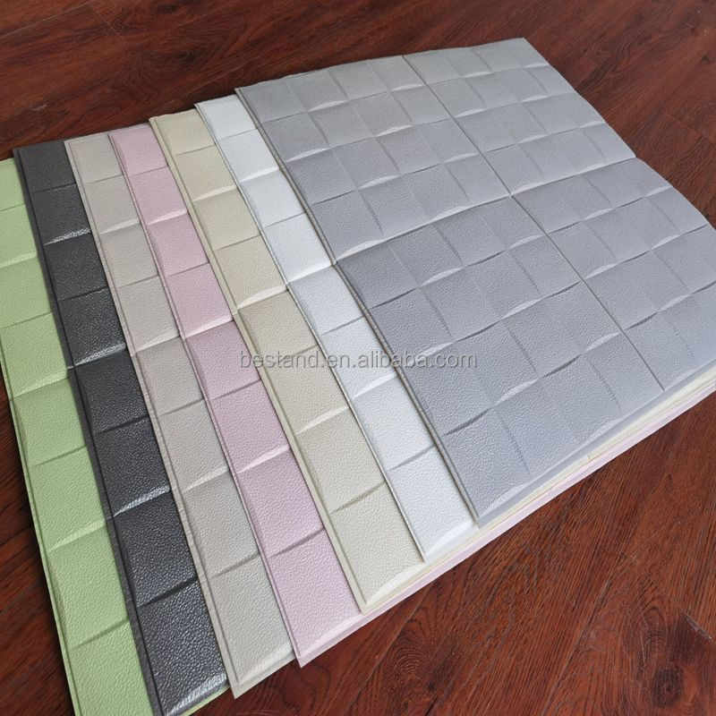 8mm Thickness Geometric Pattern Foam Wall Stickers for Sophisticated 3D Ceiling Wallpaper