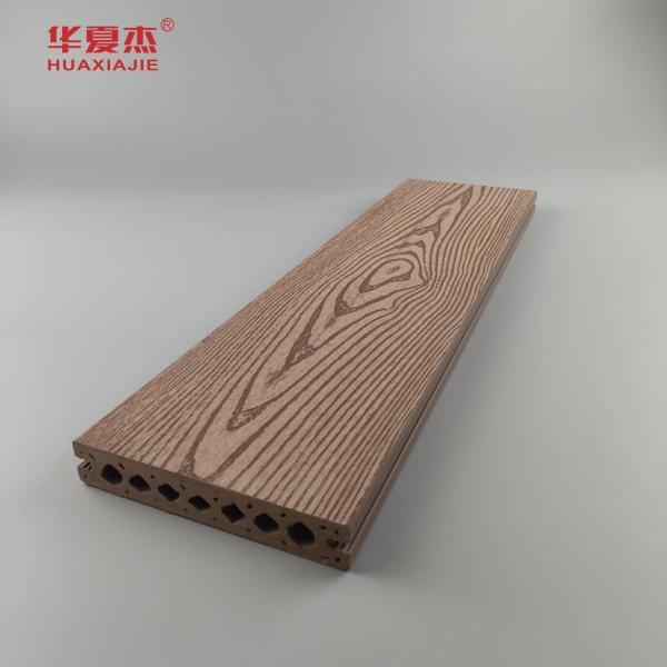 Anti Uv Decking Tiles Wood Grain Wpc Outdoor Decking Floor Co-extruded Hollow