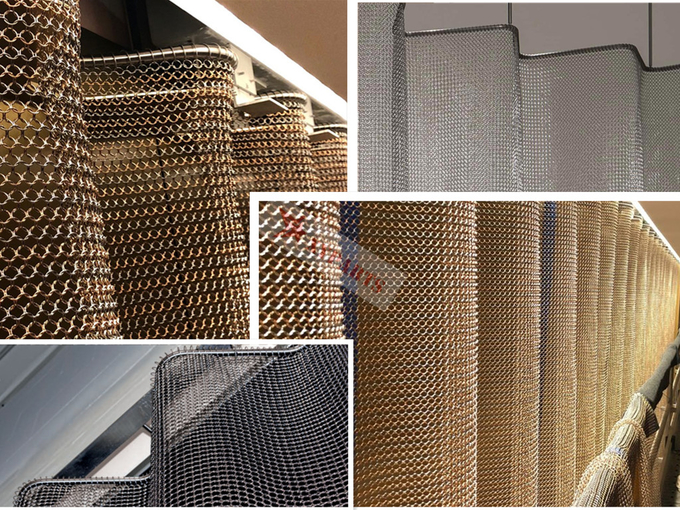 7mm Welded Ring Metal Mesh Curtains Room Divider Stainless Steel 1