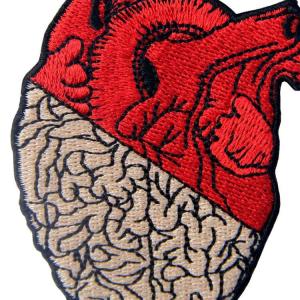 Laser Cut Twill Custom Embroider Patch Anatomical Heart Patches For Clothes