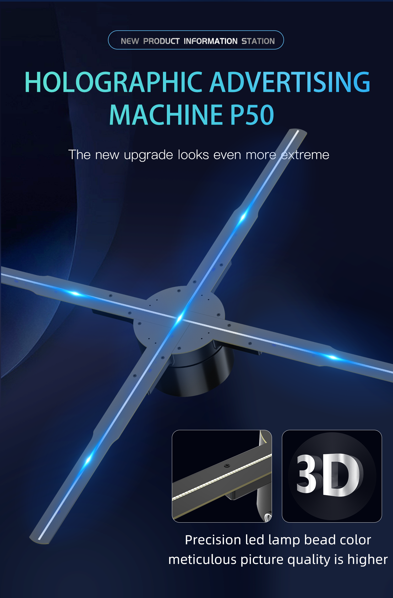 Eye-Catching Advertising Display 3D Holographic Fan with High Definition Projection