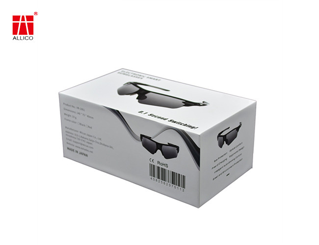 Sunglasses 285gsm White Paperboard Box , Hinged Lid 6x6 Gift Box