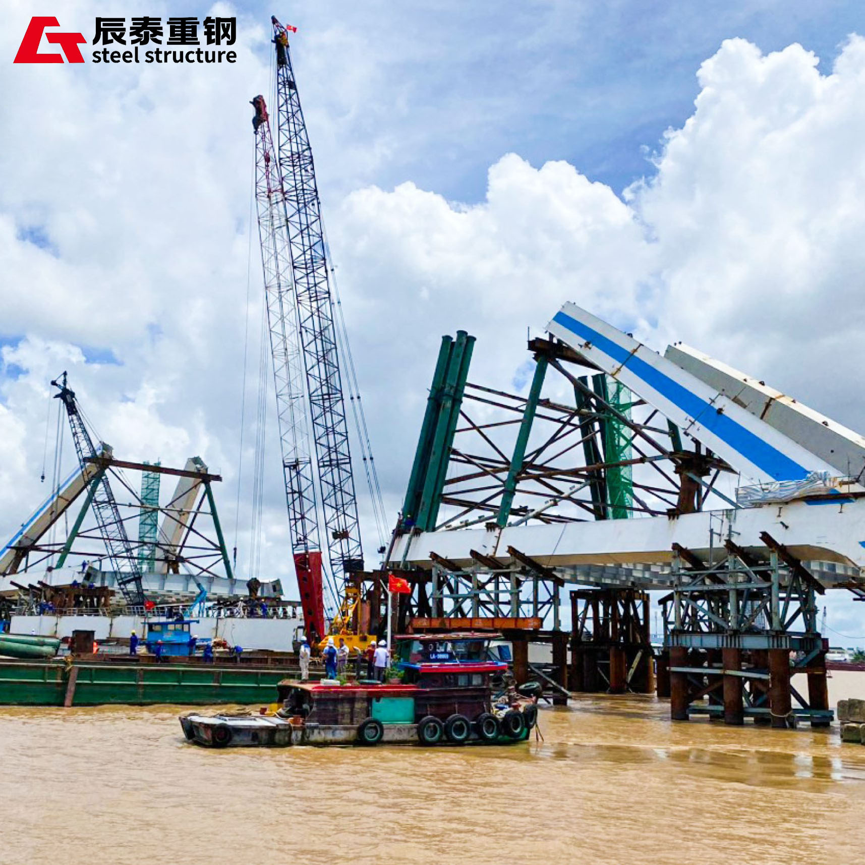 Industrial Steel Truss Bridge Easy Install Large Span Steel Modular Building