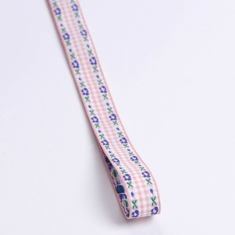 7mm-38mm Blue Embroidered Ribbon ISO9001 Embroidered Floral Ribbon
