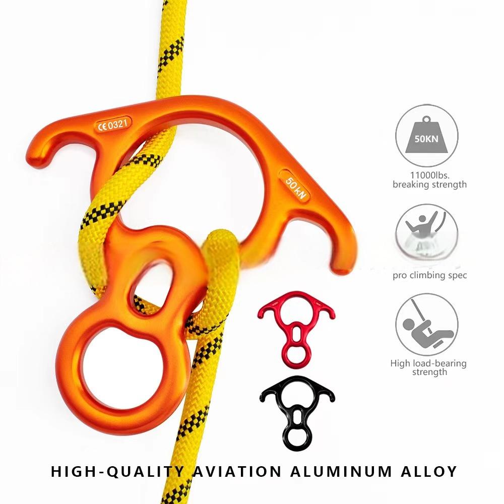 Outdoor Hardware Climbing Descender Figure Eight Ring for Rapid Descent Protection