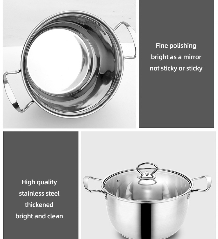 New Product Stainless Steel Cookware Cooking Pot Stock Pot Cookware Soup Pots