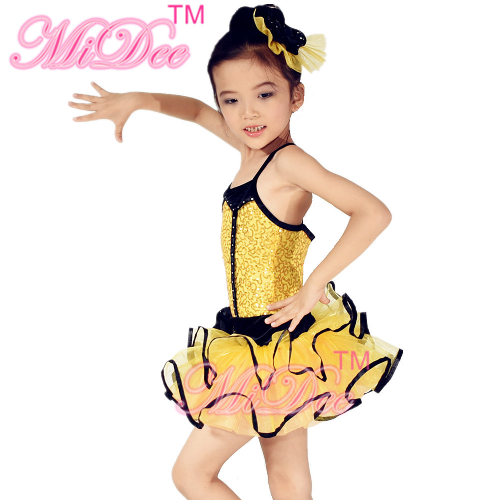 Back Cross Straps Kids Dance Clothes Black Edge Double Layer Skirt For Solo