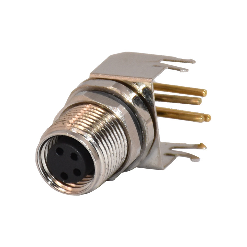 3 4 5 6 8 12pins M8 Panel Mount Waterproof Connector Connector With PCB Solder Tail