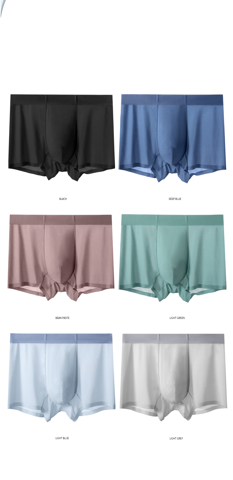 Knitted Mens Seamless Boxer Briefs Ice Silk Breathable Men'S Underwear