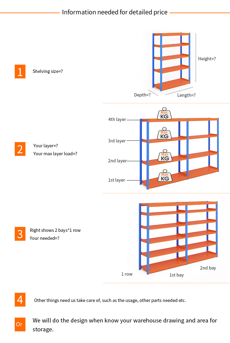 Industrial Warehouse Storage 7 Tier Boltless Metallic Shelf Weight Capacity 50-350kg