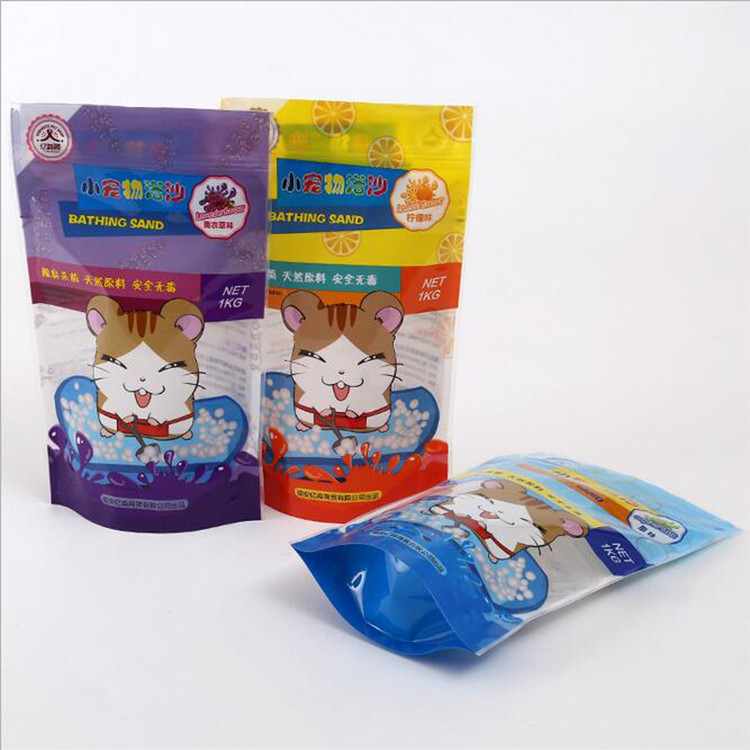 Food grade smell proof three side sealed foil lined bag snack food packaging bag with window