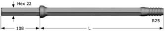 High Strength Alloy Steel Integral Drill Rod For Small Hole Rock Drilling H19 H22 Hex Body