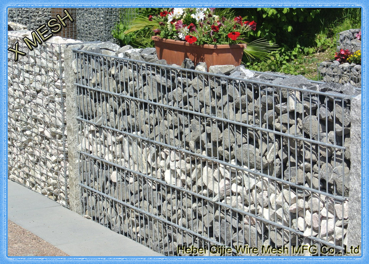 Heavy Galvanized Welded Gabion Baskets , Garden Rock Gabion Baskets Canal Lining