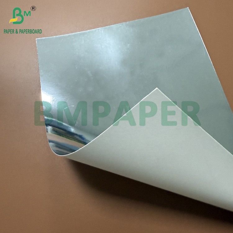 275gsm 0.36mm PET Glossy Silver Cardboard For Cosmetic Box 66 X 90cm