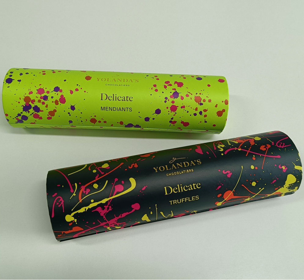 Food Grade Half Round Paper Gift Box With Insert Recyclable Rigid Boxes With Gold Foil Embossing Matt Lamination Glossy For Chocolate