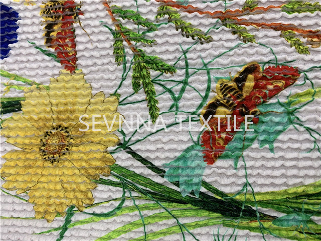 Spandex Nylon Recycled Swimwear Fabric Customized Printing Weft Knitted