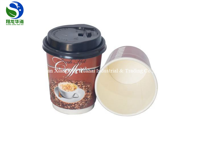Leakproof Seal Double Wall Takeaway Coffee Cups Branded Paper Coffee Cups