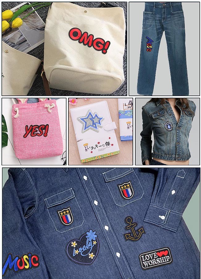 Multi Color Clothing Embroidered Patches Twill Logo Applique Heat Transfer