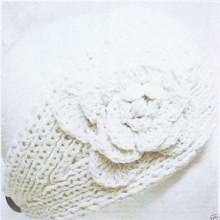 Women knitted headband with flower,crochet headband- Handmade tenia, Hair Accessories
