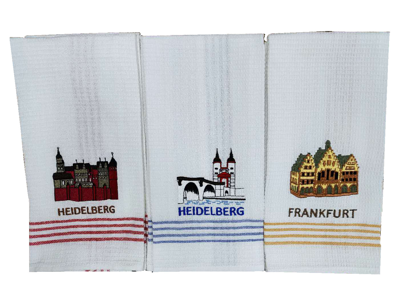Printed Stripes Cotton Golf Towel for Adult Golfers Custom Logo and Design