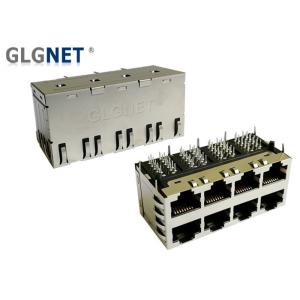 Phosphor Bronze LAN RJ 45 Connector 2 x 4 Ports With POE Plus Function
