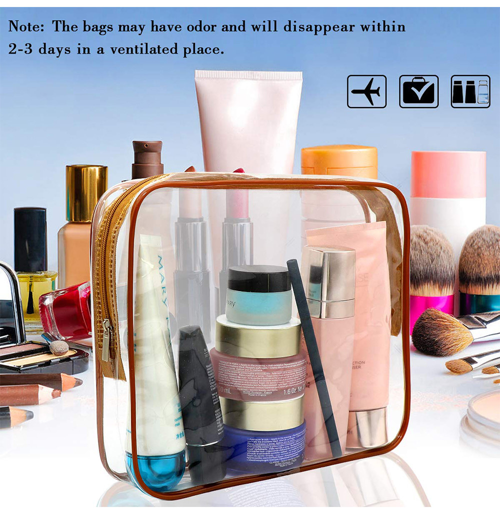 6pcs Zipper Closure Portable Waterproof Cosmetic Bags For Travel