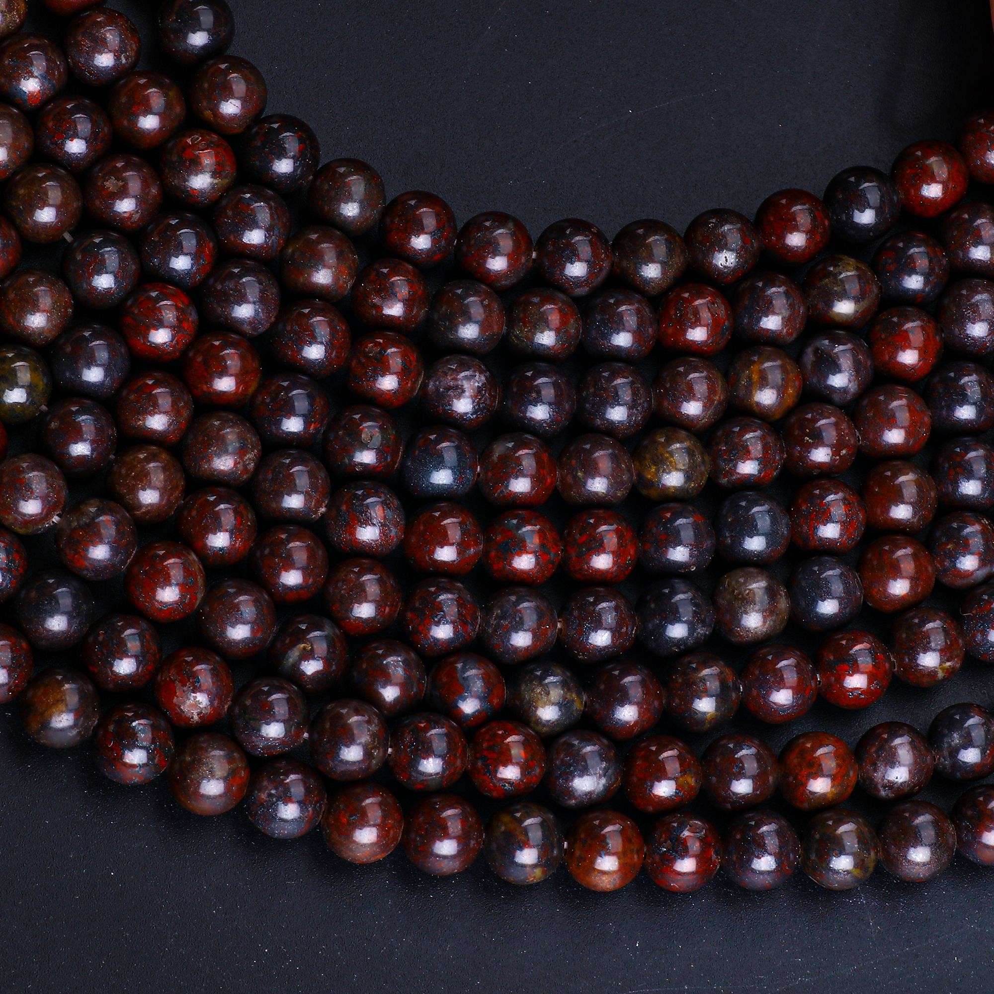 Red Flower Jasper Round Bead Natural Crystal Gemstone Different Bead Size Loose Bead Strands for DIY Jewelry Making