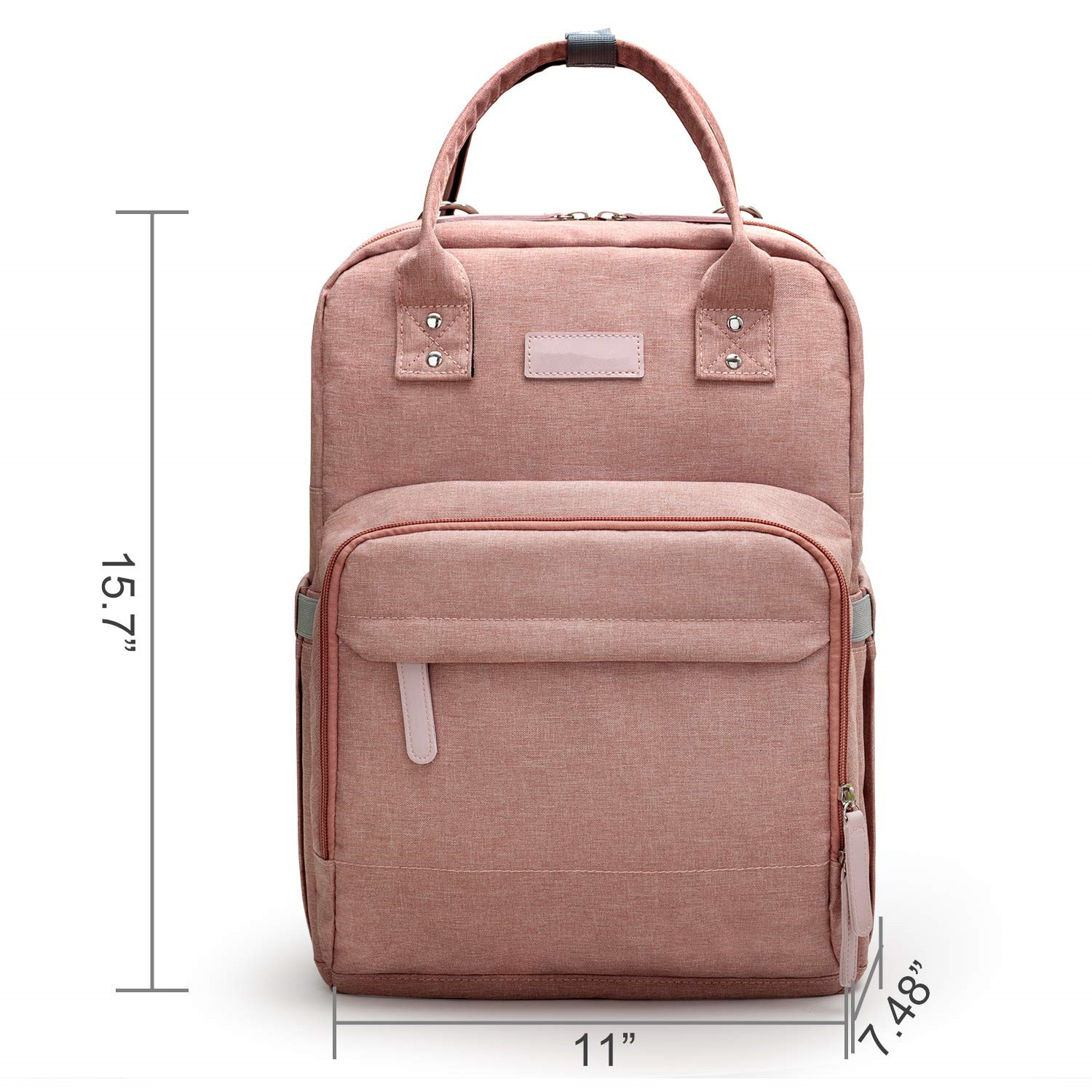 Canvas Mummy Diaper Bag / Baby Travel Changing Bag With Laptop Pocket USB Charging Port