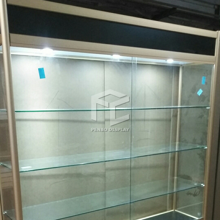 2000mm High Lockable Clear Glass Display Showcase Cabinet 20KG Per Shelves