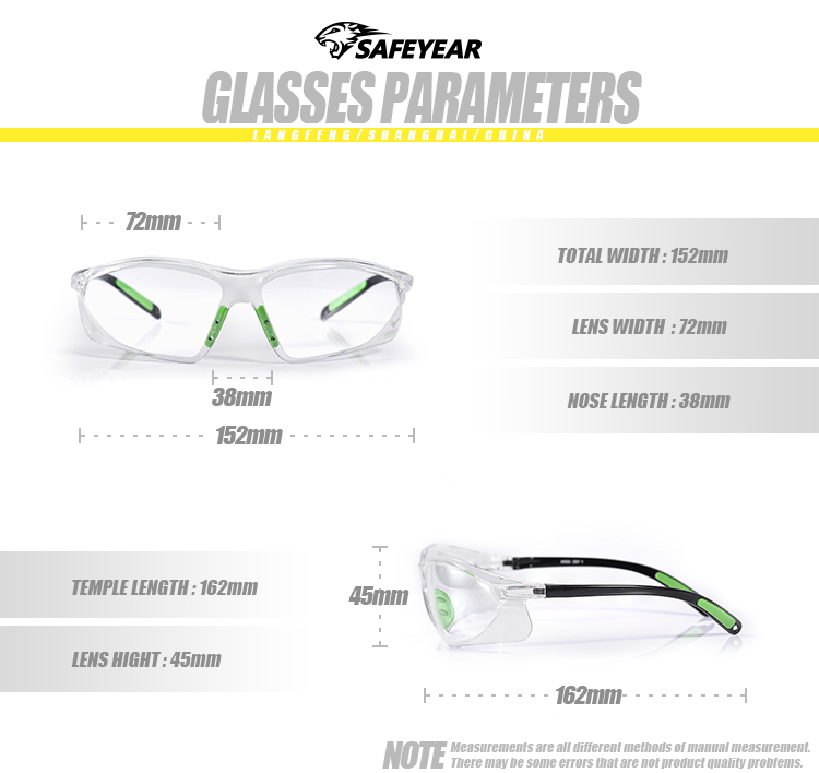 ANSI Z87 Safety Glasses Goggles Anti UV Scratch Resistant Safety Glasses TPR Nose Tip