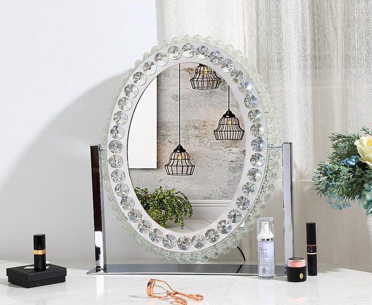 LED Light Up Makeup Mirror Crystal Vanity Mirror Hollywood Style