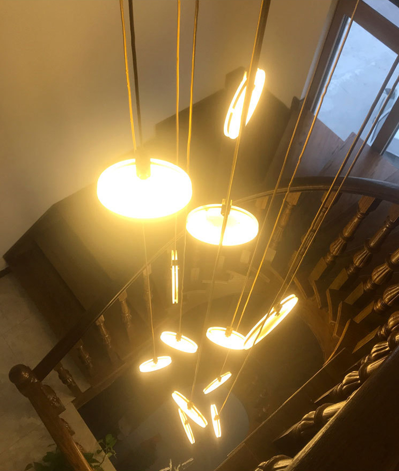 Modern Long Pendant Lights Luxury Staircase Marble Pendant Light(WH-NC-62）