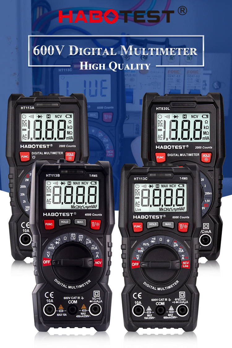 Capacitance LCD Display Pocket Standard Price Voltage Digital Multimeter Manual Frequency Meter Tester Voltmet