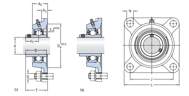Single Row Pillow Block Bearing YAR 214-2F FYJ 514 FYJ70TF