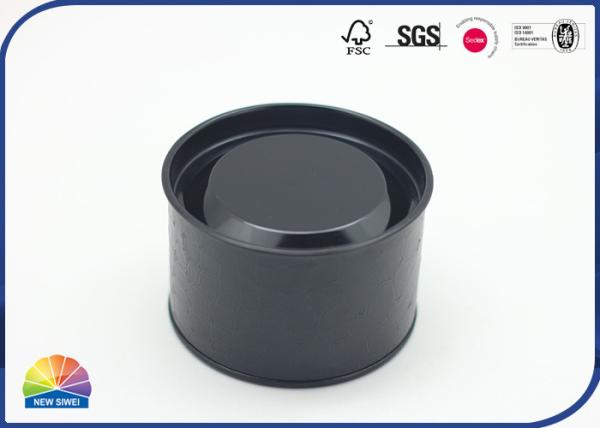 Black Imitation Crocodile Leather Surface Composite Paper Tube With Stainless