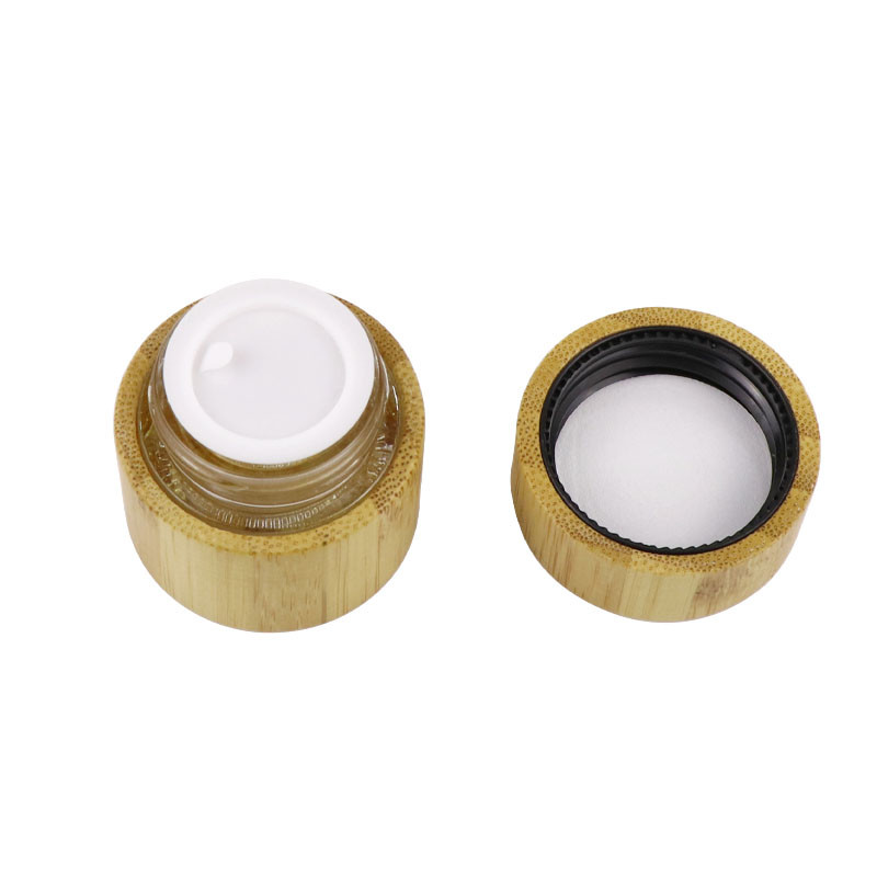 Eco Friendly Bamboo Cosmetic Packaging 10g 15g 30g Cosmetic Bamboo Jar